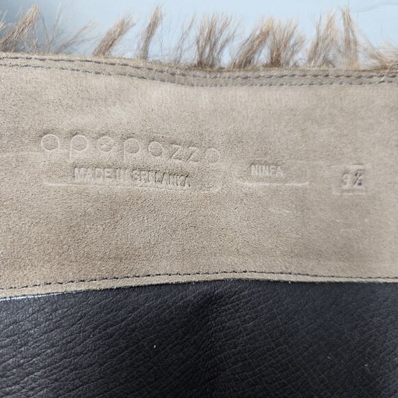 Apepazza Ninfa Boots Womens 9.5 Tan Suede Leather Wedge Boho Tribal Patchwork - Picture 14 of 14